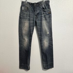 G Star Raw Men's Jeans Size 34x33 3301  Denim Distressed Attacc Straight Italy